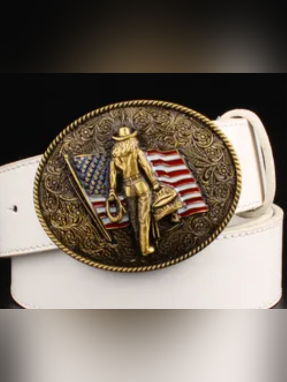 New Cowboy Cowgirl Western rodeo American flag belt buckle 2 Colors